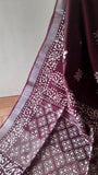 Burgundy Linen Saree