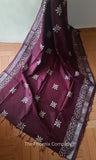 Burgundy Linen Saree