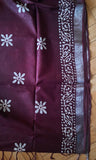Burgundy Linen Saree