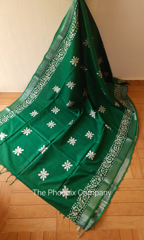 Green Linen Saree