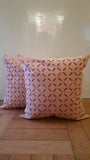 Salmon Pink Applique work Cushion Covers (Set of 2)