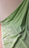 Pastel Green Cotton Saree with threadwork