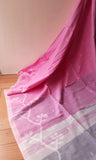 Pastel Pink Cotton Saree with threadwork