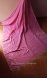 Pastel Pink Cotton Saree with threadwork