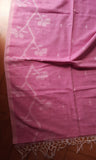 Pastel Pink Cotton Saree with threadwork