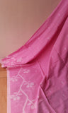 Pastel Pink Cotton Saree with threadwork