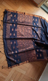 Dark Blue Jute silk and Cotton Saree