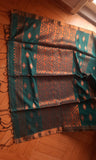 Dark Green Jute silk and Cotton Saree