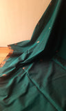 Dark Green Jute silk and Cotton Saree