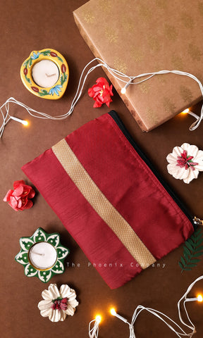 Maroon w/Gold border Matching Accessories Rakhi Gift Hamper for Sisters
