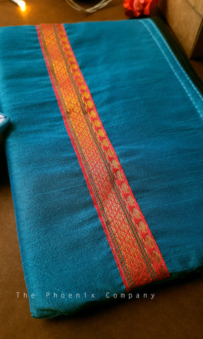 Copper Sulphate Blue with Pink Zari Purse