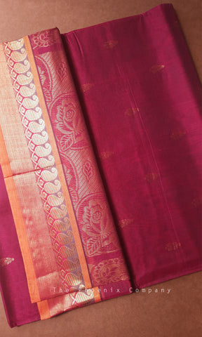 Magenta Venkatagiri Handloom Cotton Saree