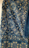 Blue Ajrakh Stole with large Circular motifs