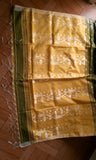 Chutney Green and Yellow Jute silk & Cotton Saree