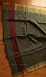 Moss Green Handloom Maheshwari Cotton Saree