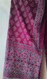 Maroon Ajrakh Stole with flowers & paisley border