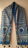 Blue Ajrakh Stole with Ogee patterns