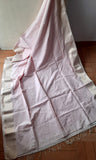 Baby Pink Handloom Maheshwari Cotton Saree