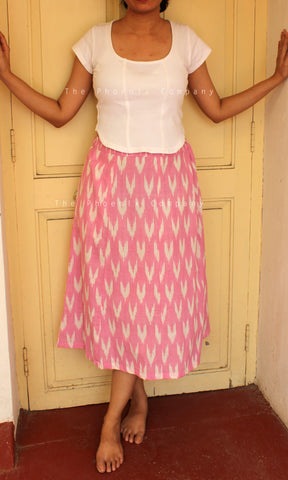 Pink Ikat Short Skirt