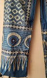 Blue Ajrakh Stole with Ogee patterns