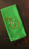 Parrot Green Bamboo Silk Handloom Saree
