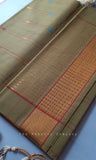 Olive Green Venkatagiri Handloom Cotton Saree