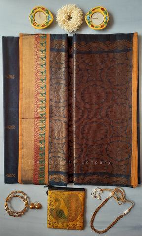 Dark Blue Venkatagiri Handloom Cotton Saree