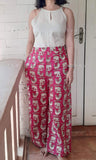Pink Animal Print Cotton Pants