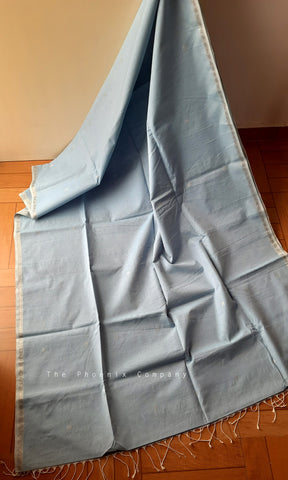 Sky Blue Handloom Maheshwari Cotton Saree