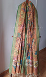 Light Orange Floral Cotton Kalamkari Dupatta