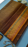 Golden Brown Venkatagiri Handloom Cotton Saree