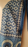 Blue Ajrakh Stole with Ogee patterns