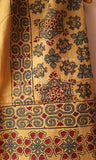 Yellow Ajrakh Stole with Geometric motifs
