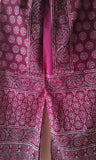Maroon Ajrakh Stole with circular snowflake motifs