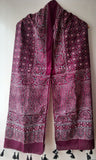 Maroon Ajrakh Stole with octagram pattern