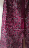 Maroon Ajrakh Stole with octagram pattern
