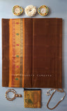 Golden Brown Venkatagiri Handloom Cotton Saree