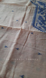 Sandal & Blue Jute Silk & Cotton Kurta Material