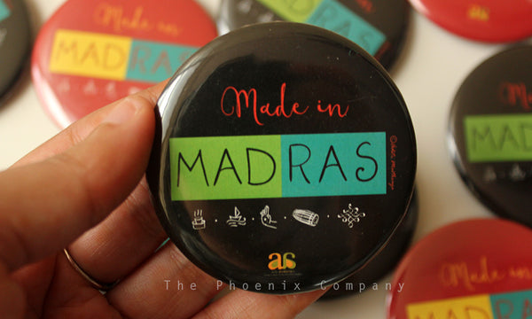 Made in Madras Button Badge (Black)