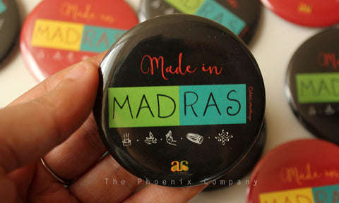 Made in Madras Button Badge (Black)