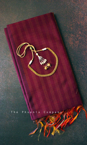 Jamun Bamboo Silk Handloom Saree