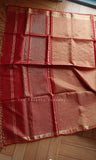 Red Handloom Maheshwari Cotton Zari Saree