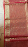 Red Handloom Maheshwari Cotton Zari Saree