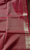 Red Handloom Maheshwari Cotton Zari Saree