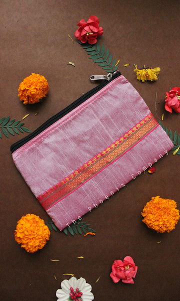 Onion Pink with Pink Zari Purse