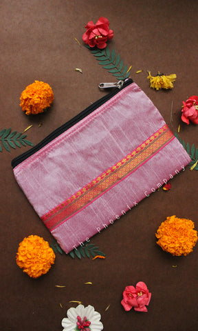 Onion Pink with Pink Zari Purse