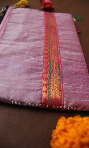 Onion Pink with Pink Zari Purse