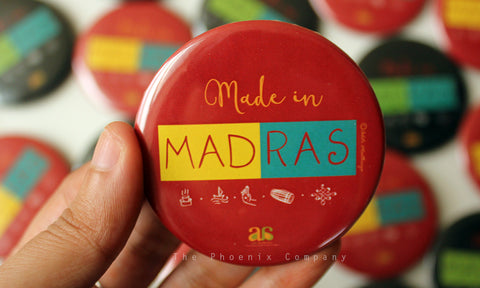 Made in Madras Button Badge (Red)