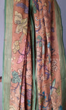 Light Orange Floral Cotton Kalamkari Dupatta