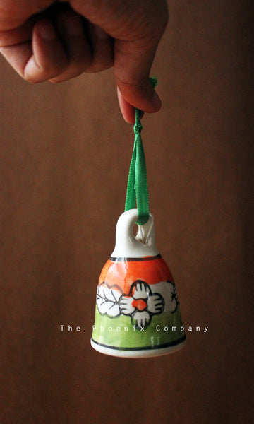 Orange & Green Ceramic Bell